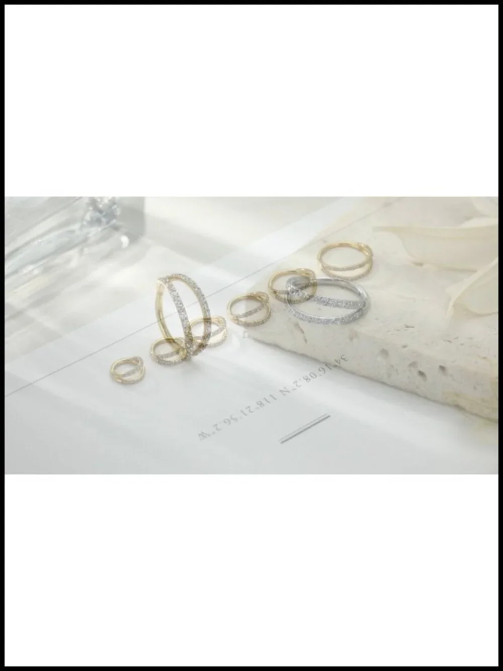 Double Hoop Nose Ring G23 Titanium CZ Nose Hoop 20G 8mm Silver